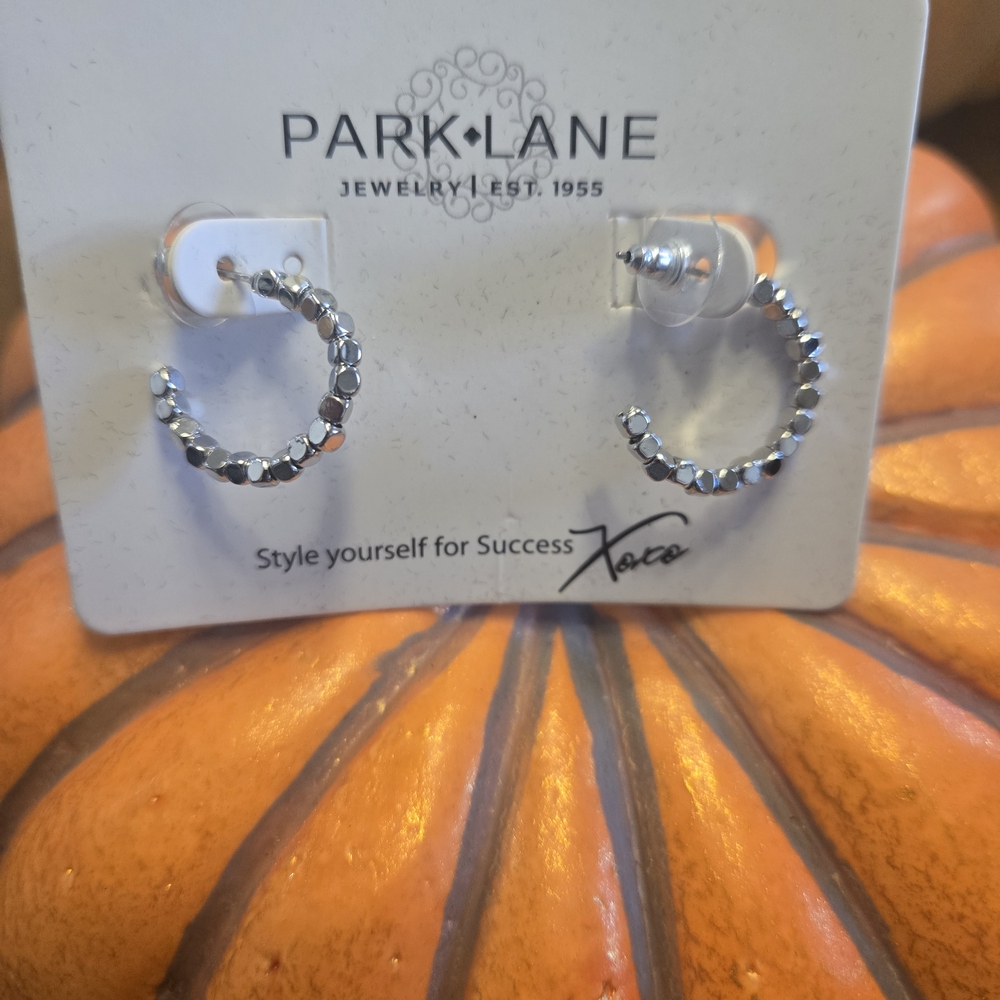 Park Lane Silver Textured Hoop Earrings